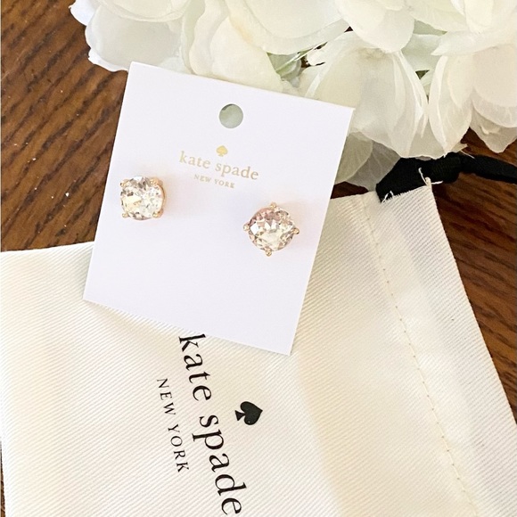 NWT KATE SPADE ♠️ CLEAR GUM DROP STUD EARRINGS - Picture 6 of 12
